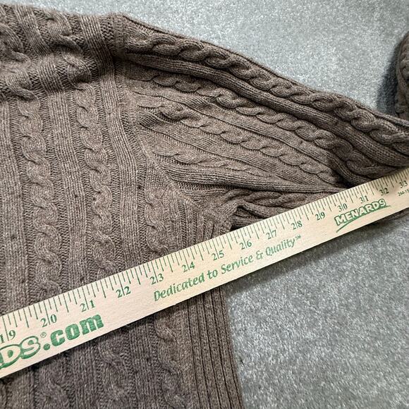 Vintage GAP Cable Knit Sweater Wool Blend Brown XXL Hong Kong Fishermancore Y2K - Picture 10 of 11